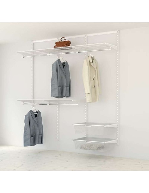 Kit Rangement Dressing Medium Elfa 2 Blanc 180 Cm-Elfa