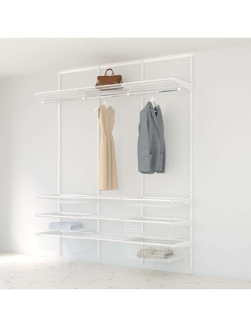 Kit Rangement Dressing Medium Elfa 3 Blanc 180 Cm-Elfa