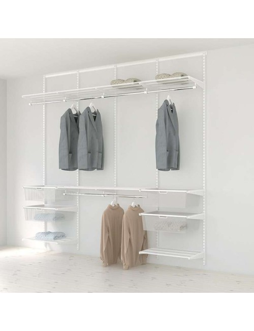 Kit Rangement Dressing Medium Elfa 2 Blanc 240 Cm-Elfa