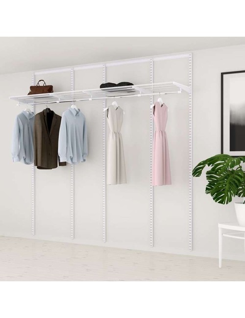 Kit Rangement Dressing Basic Elfa Blanc 210 Cm-Elfa