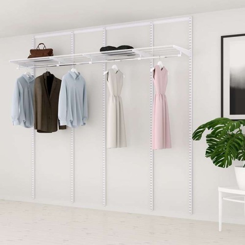 Kit Rangement Dressing Basic Elfa Blanc 210 Cm-Elfa