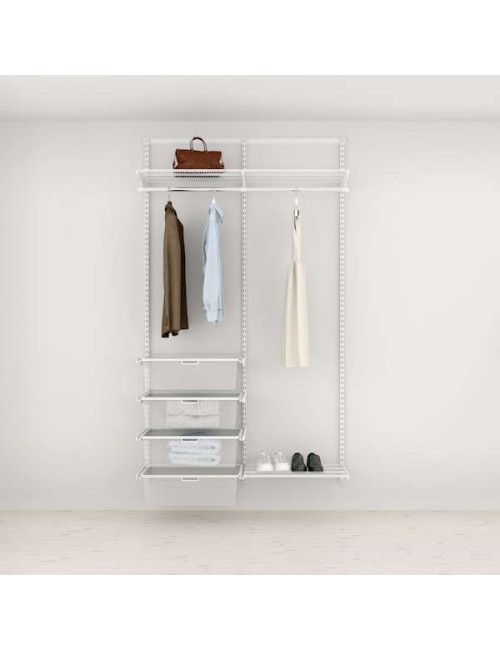 Solution pour placard Elfa Classic Blanc option 5 
