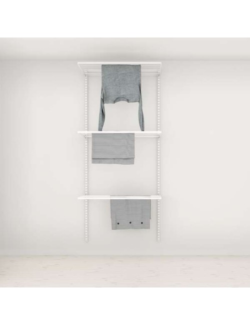 Solution Rangement Buanderie Elfa Classic Blanc option 1 