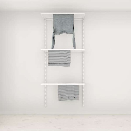 Solution Rangement Buanderie Elfa Classic Blanc option 1 