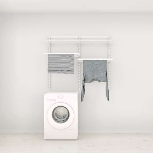 Solution Rangement Buanderie Elfa Classic Blanc option 2 