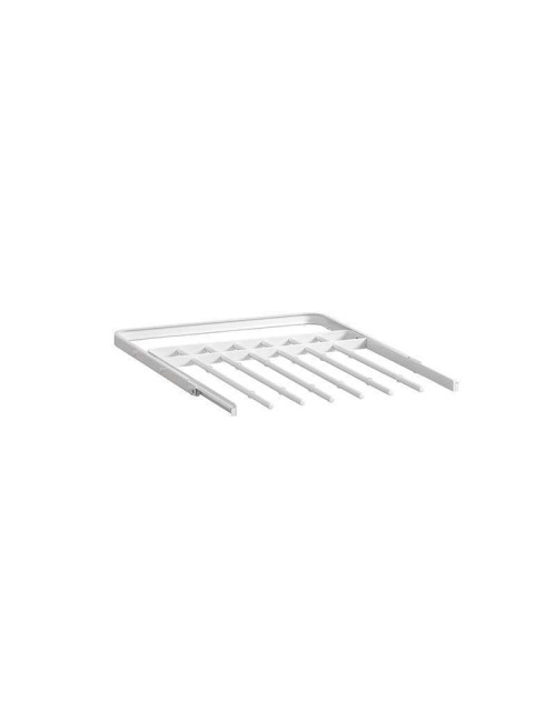 ORDINETT Porte-pantalons Blanc 45cm, un rangement alliant le bois et l'acier pour un dressing moduloable et élégant.