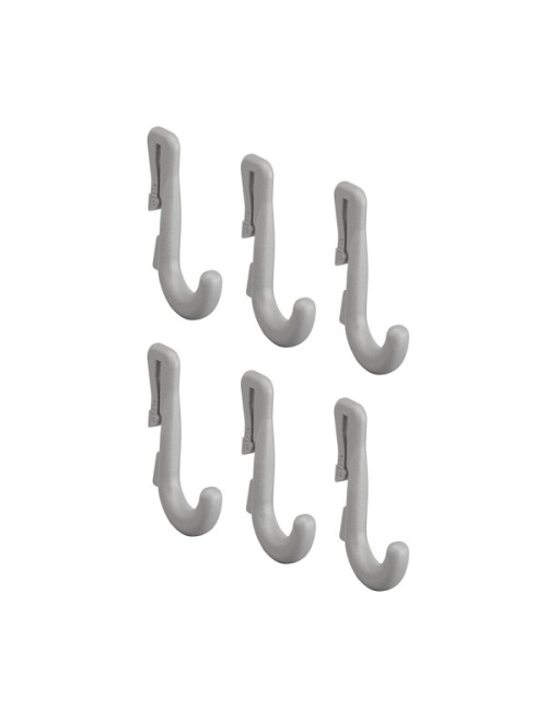 Lot 6 crochets fins gris-Elfa