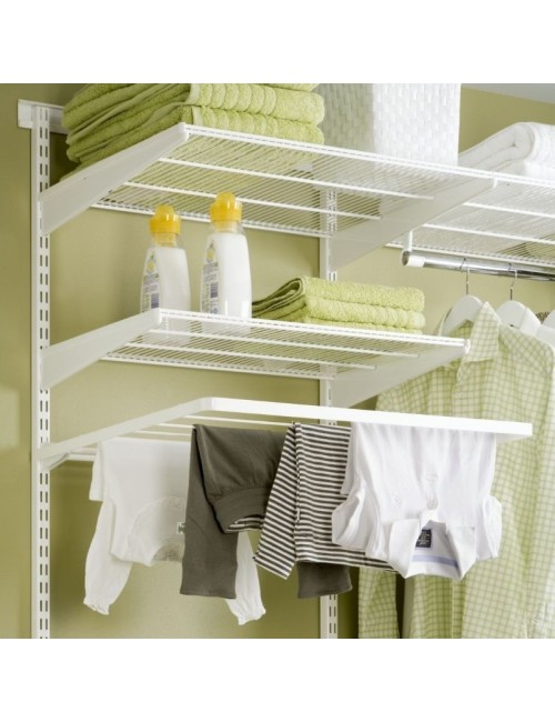 Kit 90 cm rangement machine à laver n°3, un rangement alliant le bois et l'acier pour un dressing moduloable et élégant.