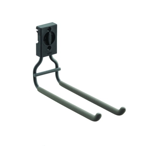 Retrouver l'élément  Crochet à outils droit Garage + pour Lisses pour crochets et accéssoires de la Gamme Garage + Elfa