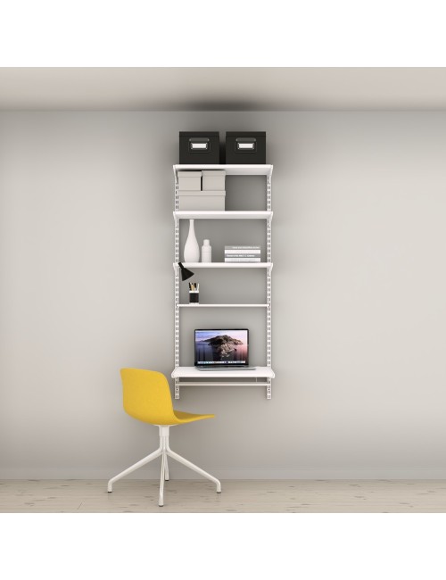 olution compacte pour un bureau à domicile organisé avec Elfa