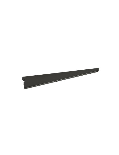 Equerre avec perforations pour support de tube graphite : Le système d'équerres classique de chez Elfa à fixer au mur.