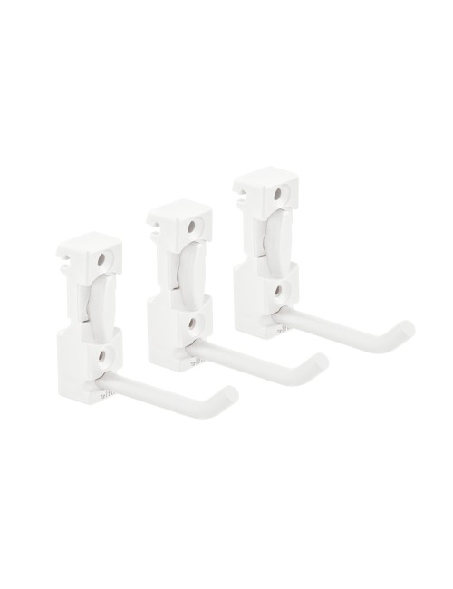 Le Lot de 3 crochets blanc pour lisse est un accéssoire qui se positionne sur les Elfa à composer Elfa pour vous créer un espace
