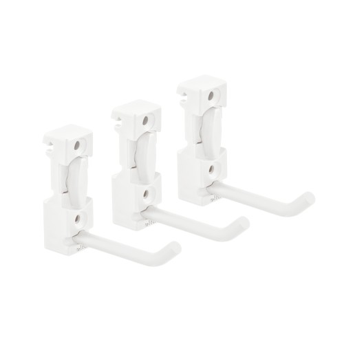 Le Lot de 3 crochets blanc pour lisse est un accéssoire qui se positionne sur les Elfa à composer Elfa pour vous créer un espace