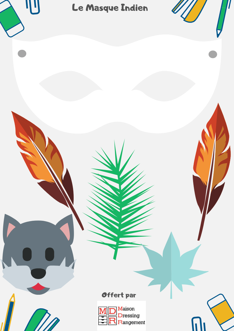 Masque DIY gratuit indien à télécharger pour Mardi Gras