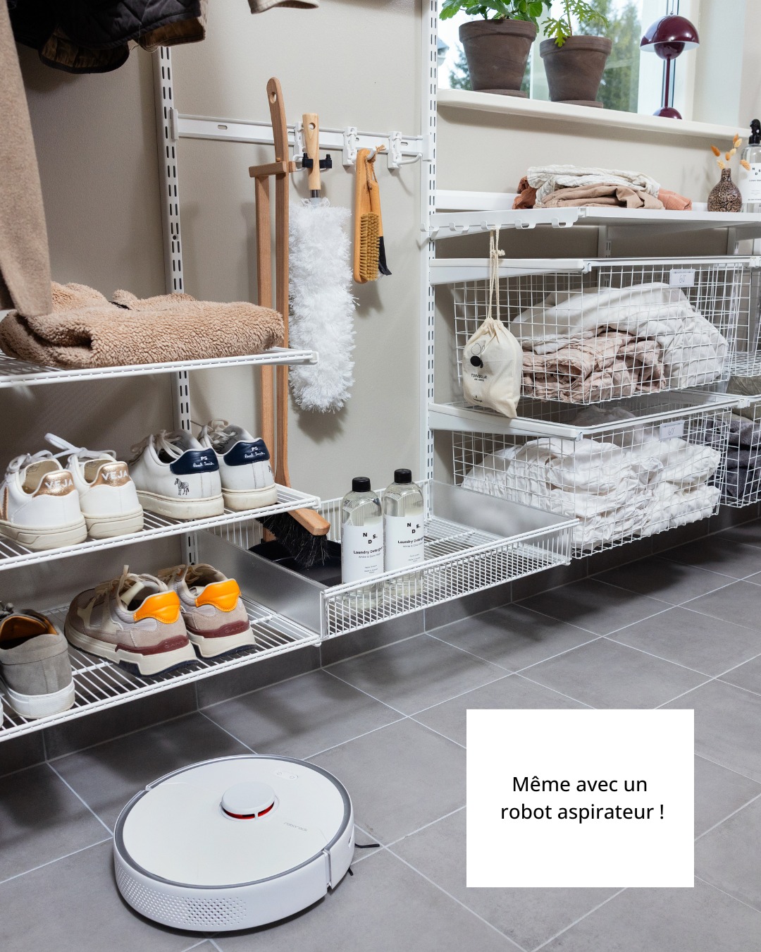 Buanderie rangé avec Elfa