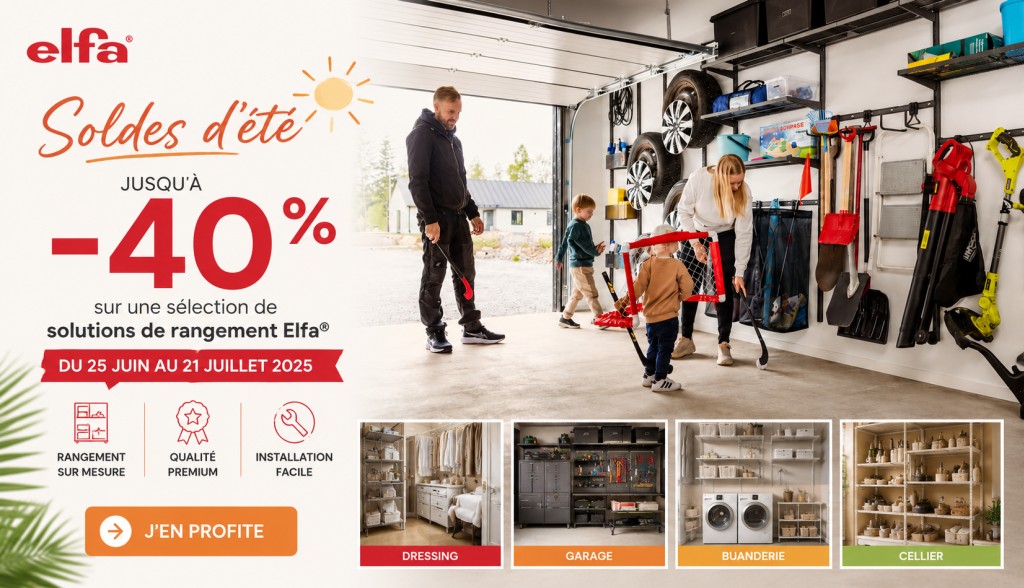Soldes d'été Elfa : profitez de jusqu'à -40 % pour réorganiser votre maison
